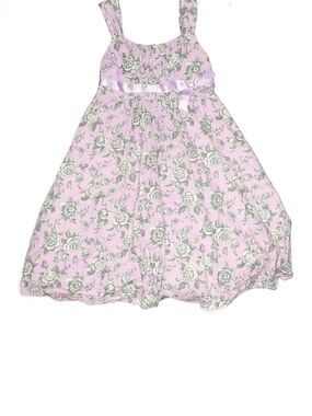 Bonnie Jean Pink Floral Sundress with Gray Rose Print